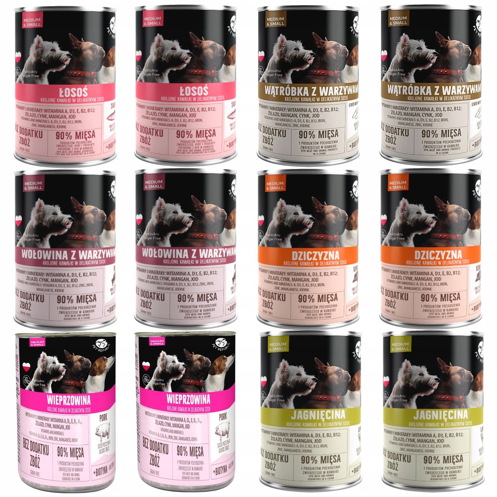 Pet Republic krmivo pro psy mix chutí 12 x 400 g