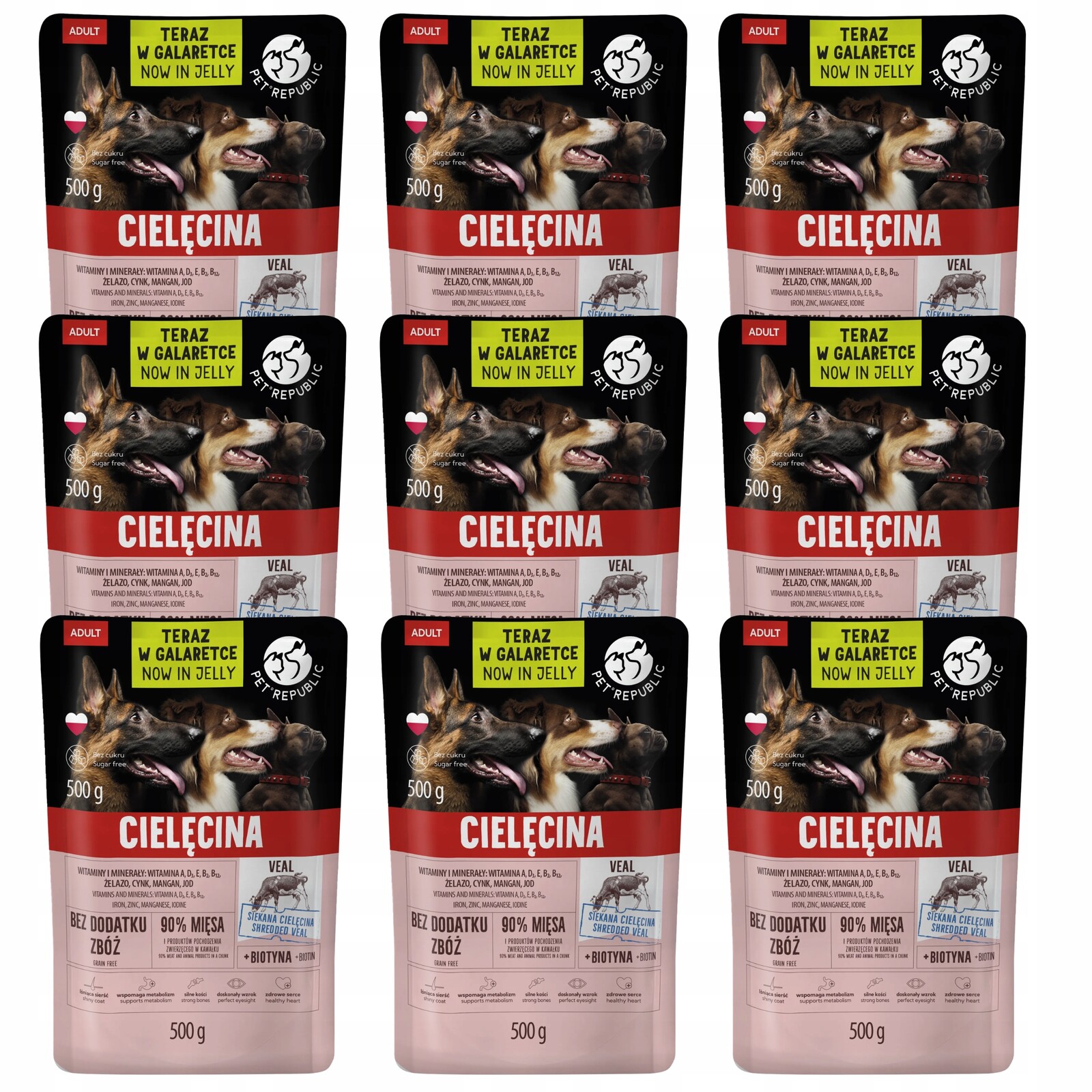 Pet Republic krmivo pro psy Telecí maso v želé 9 x 500 g