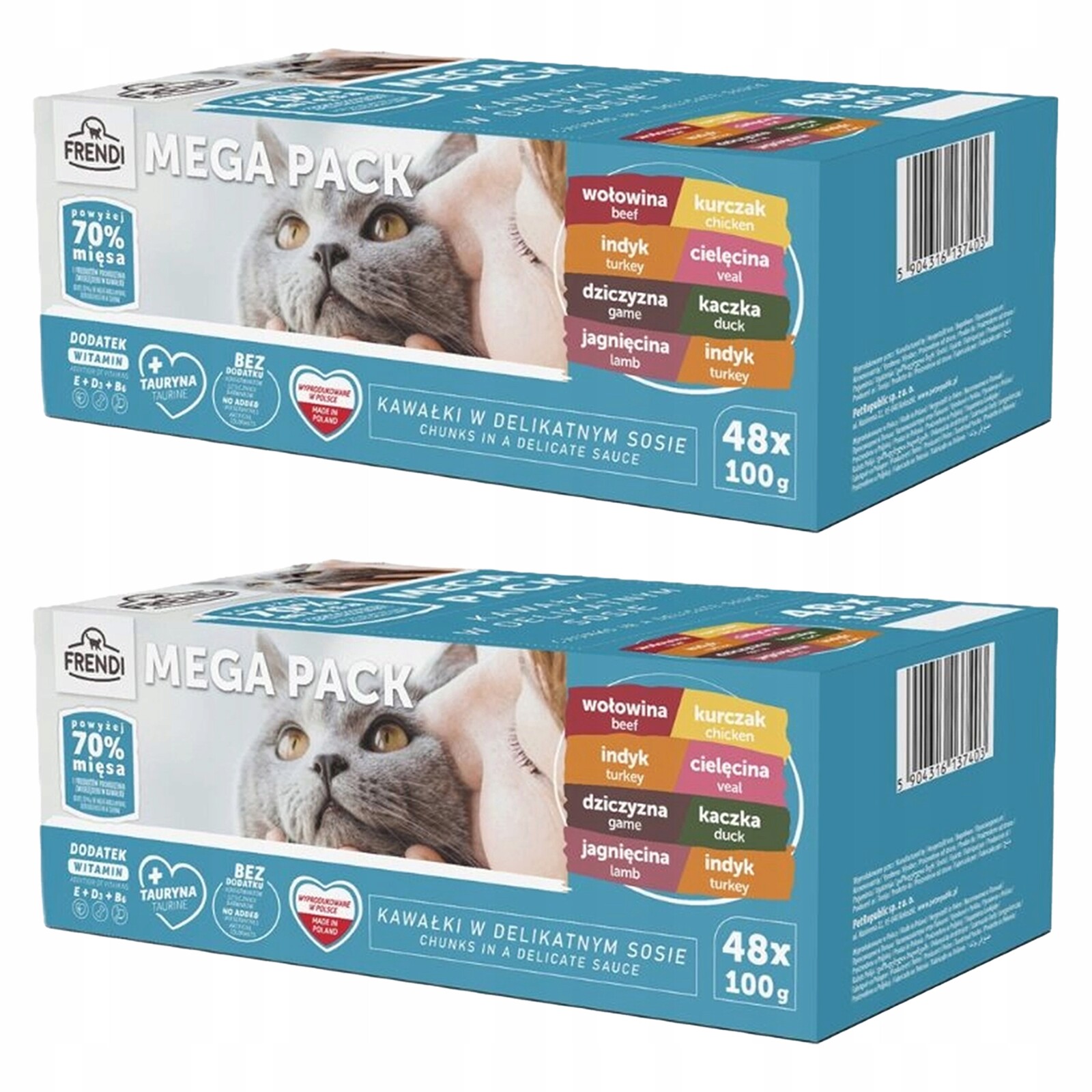 Frendi kousky v omáčce krmivo mokré pro kočky masové příchutě 96 x 100 g