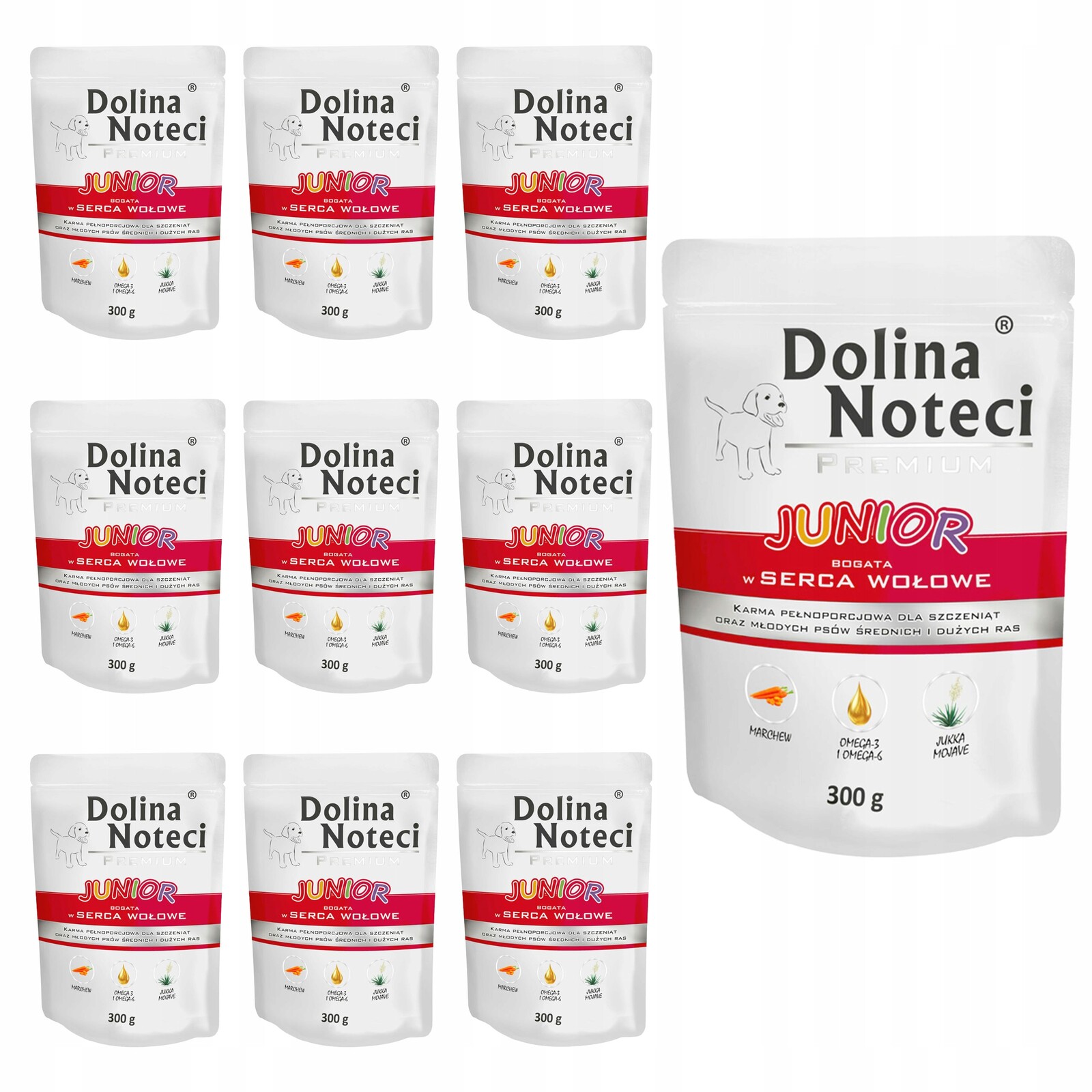 Dolina Noteci Junior Krmivo mokré Srdce hovězí 10x300g