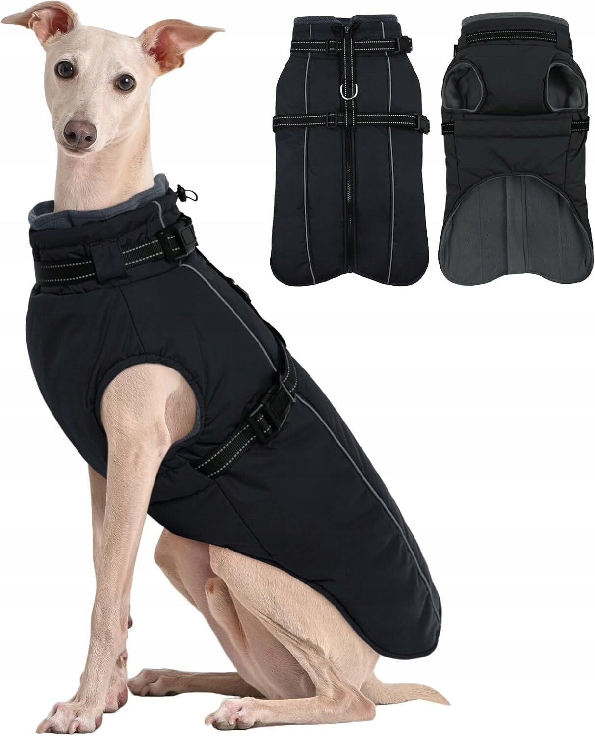 Bunda pro psa Zateplené oblečení pro psa XL Černá Kuoser