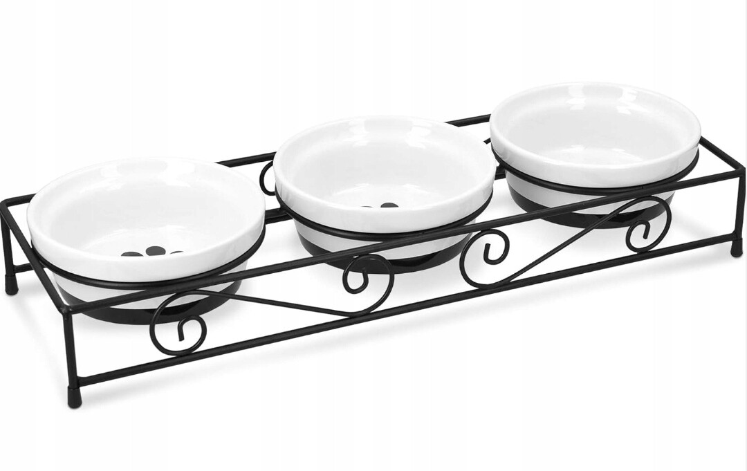 Sada 3 keramických misek Navaris pro psy a kočky, 320 ml