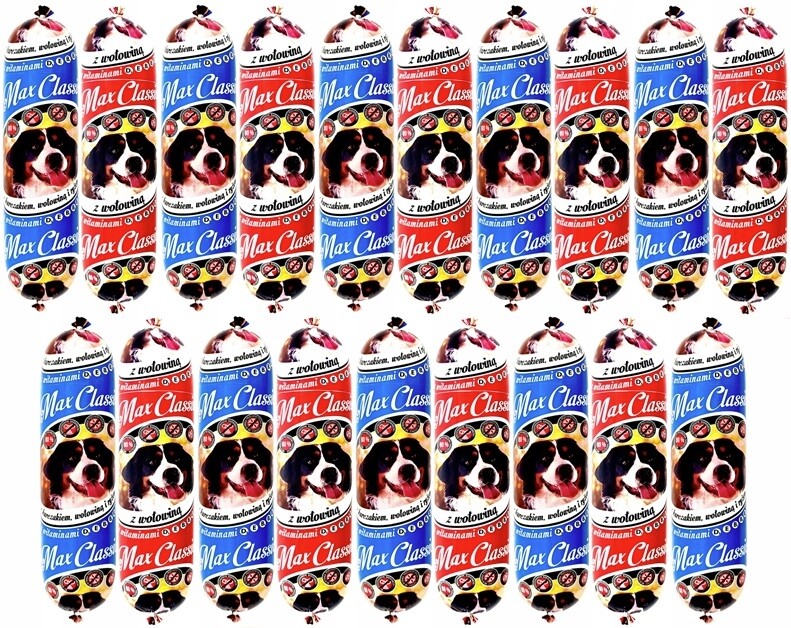 Krmivo pro psa, mokrá tyčinka Max 80% masa, mix chutí 1 kg 19 kusů