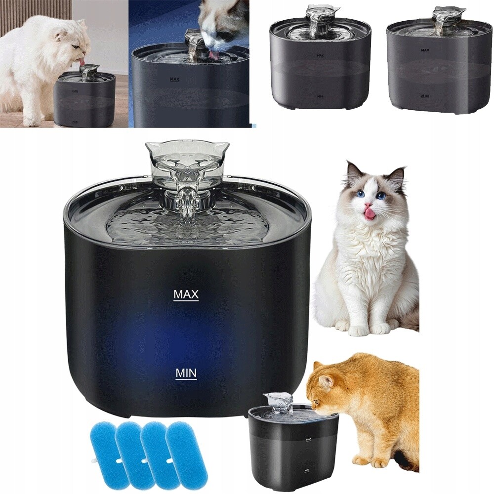 Automatická Fontána 2.2 L Pro Zvířata S Protékající Vodou