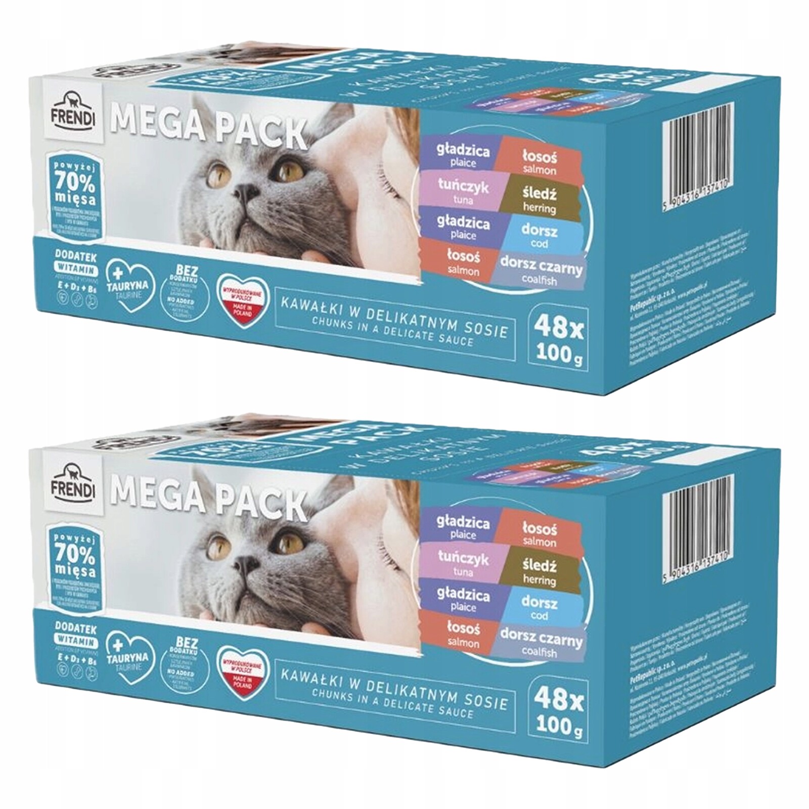 Frendi kousky v omáčce krmivo mokré pro kočky rybí příchutě 96 x 100 g