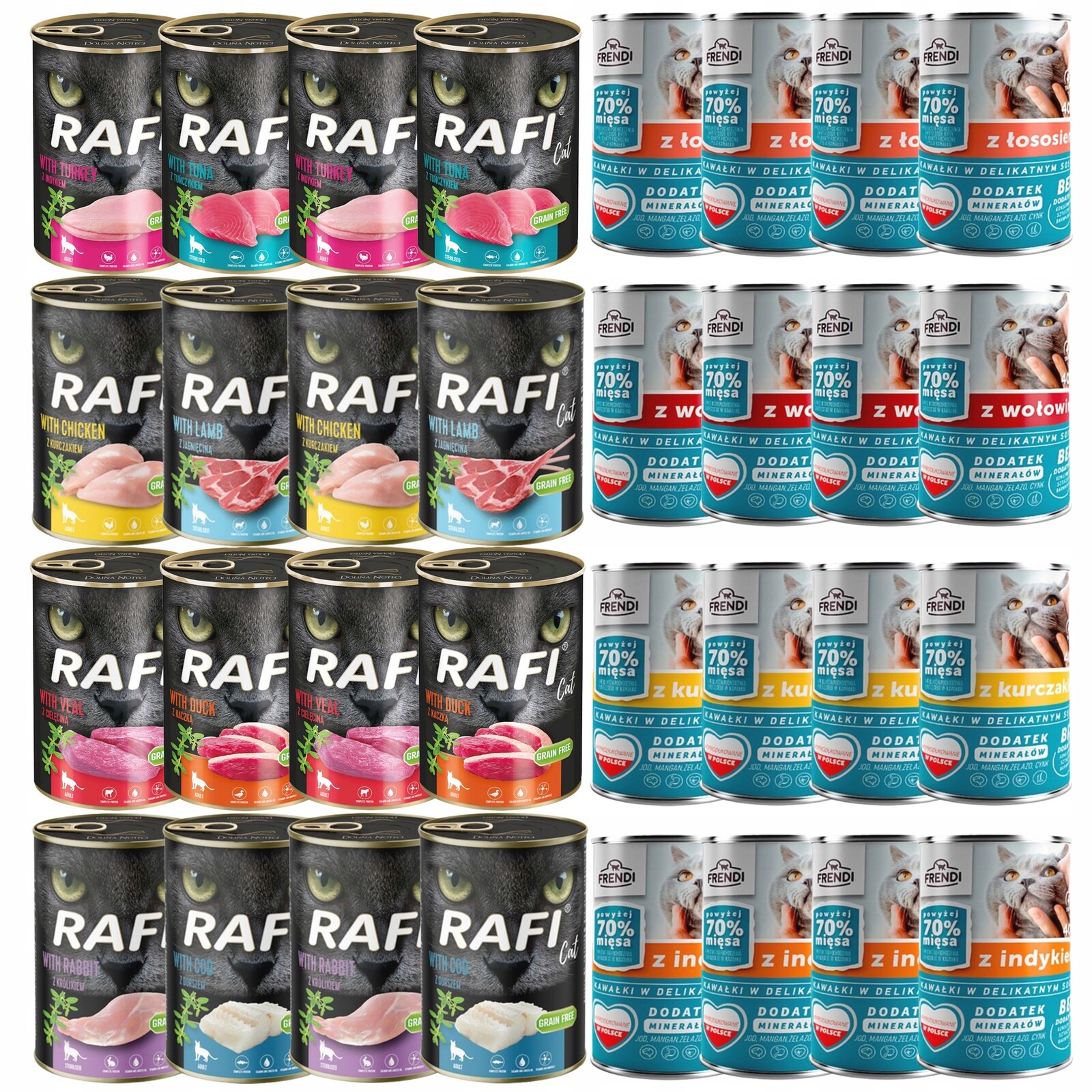 Rafi Cat Frendi Krmivo mokré pro kočky mix chutí 32 x 400 g plnohodnotné