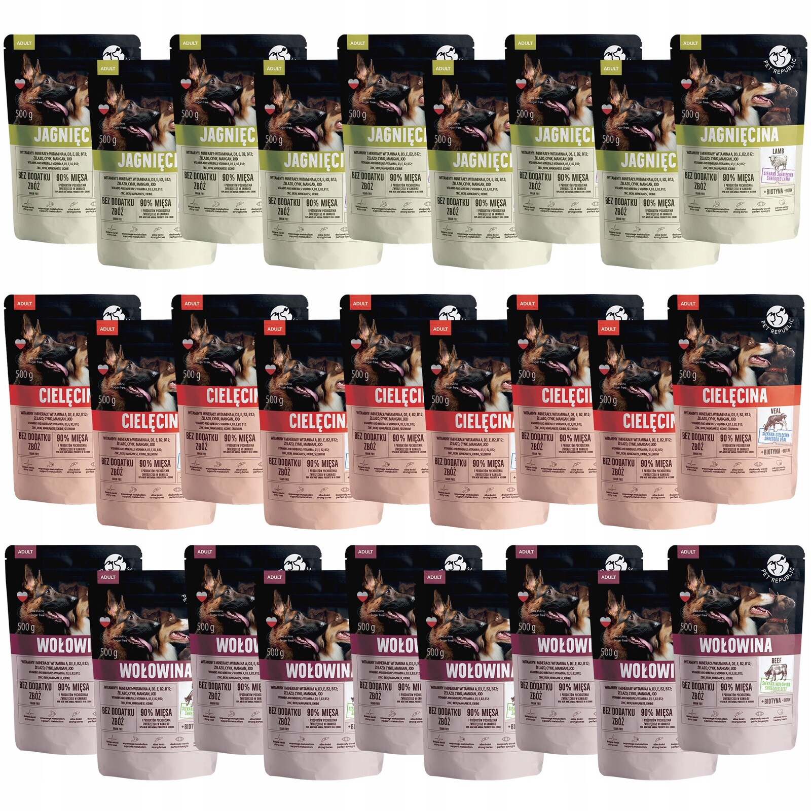 Pet Republic krmivo pro psy mix chutí 27 x 500 g
