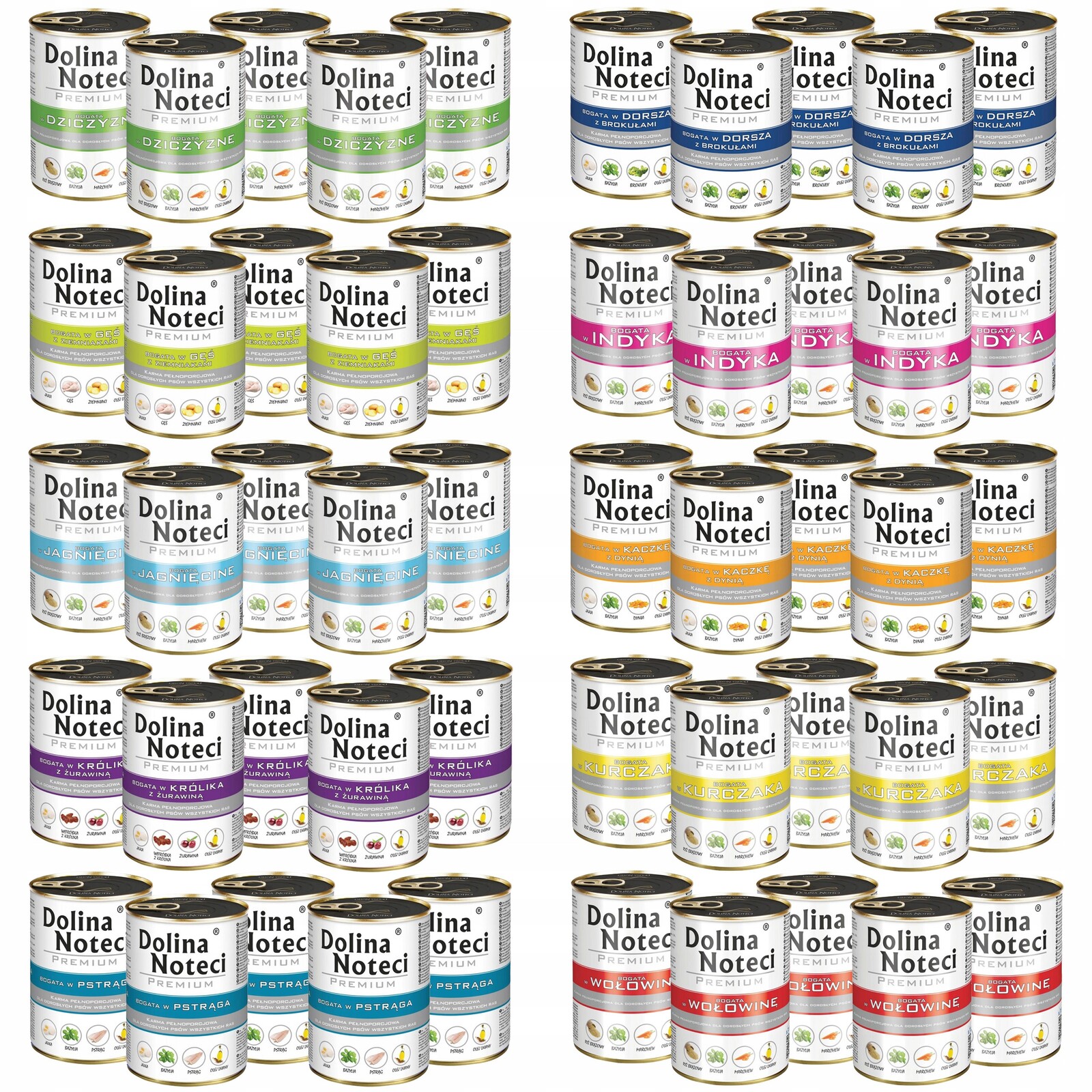 Dolina Noteci Premium Krmivo mokré pro psa MIX Chutí 50 x 400 g bez obilovin