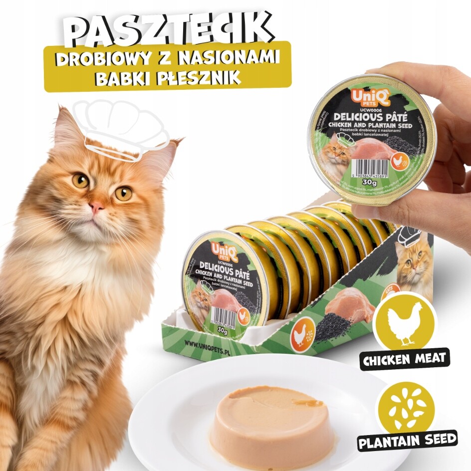 UniQ Pets Delicious Paštika drůbeží 8x30g Mokré Krmivo Pro Kočky