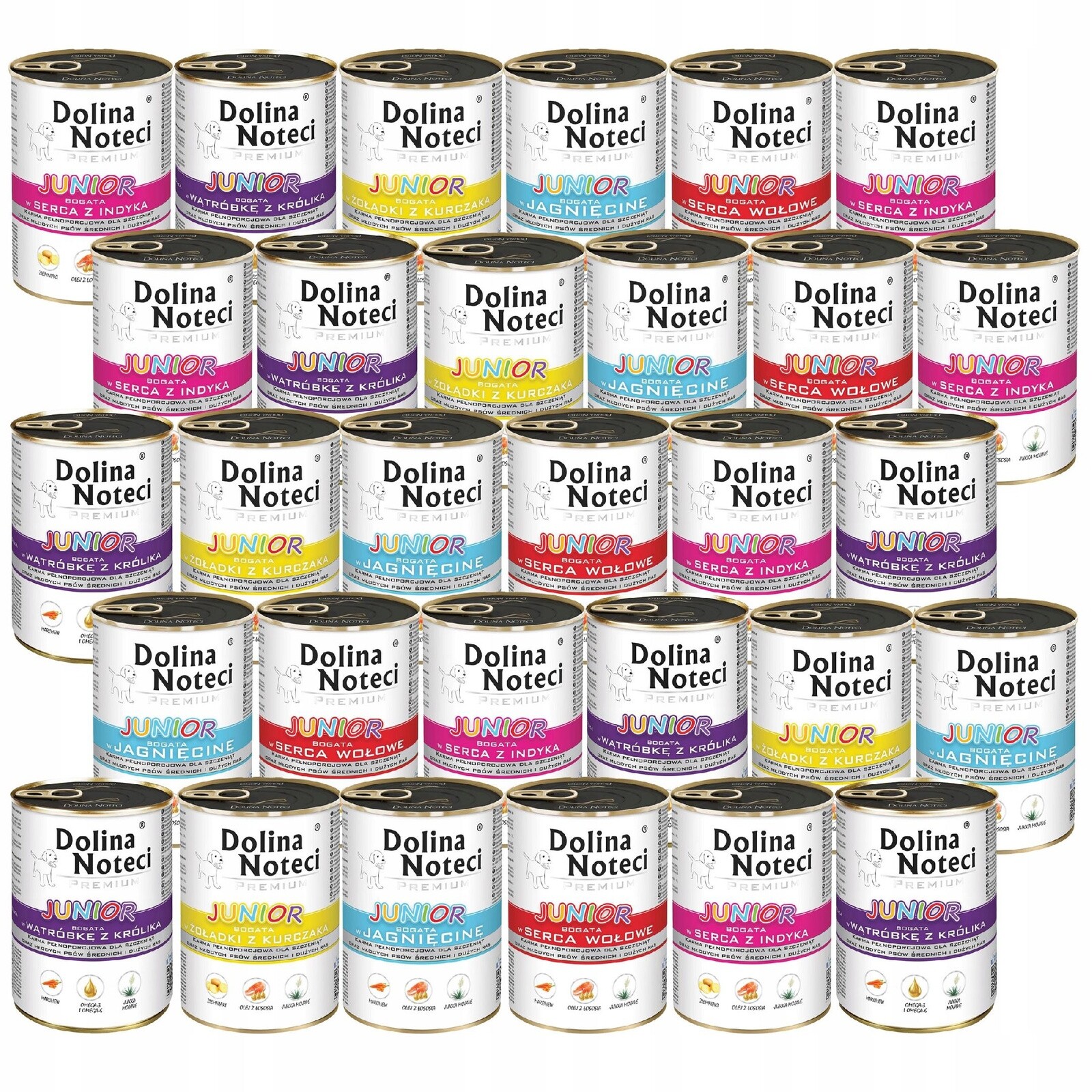 Dolina Noteci Junior Krmivo mokré pro štěňata mix chutí 30 x 400 g