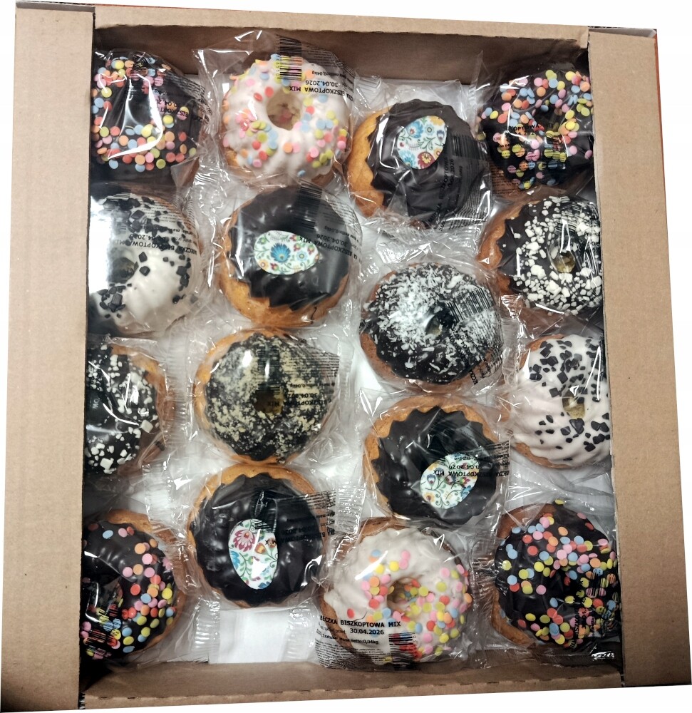 Velikonoční piškotové košíčky Mix s ozdobami 40 g x 16 Kusů