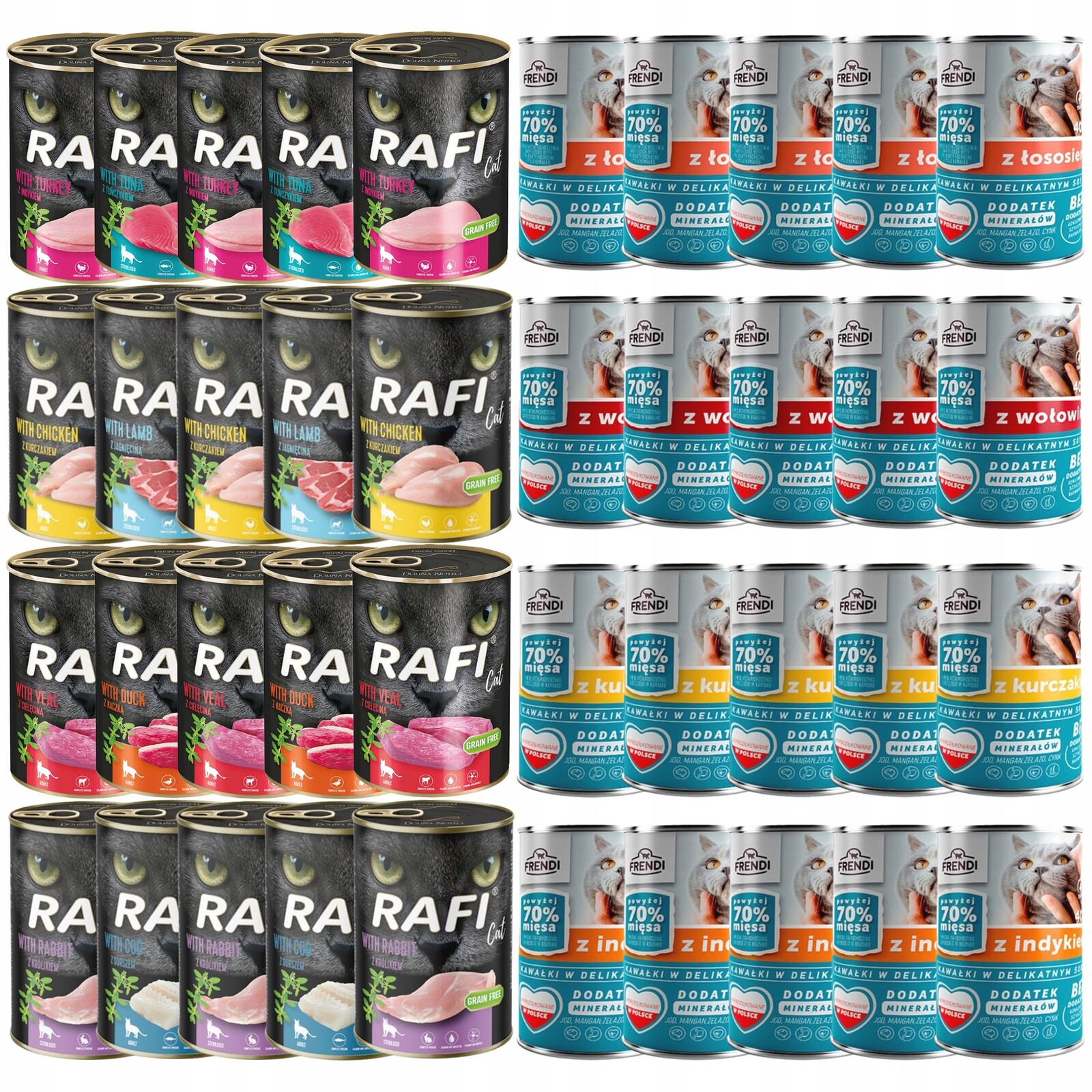 Rafi Cat Frendi Krmivo mokré pro kočky mix chutí 40 x 400 g plnohodnotné