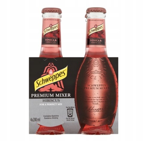 Schweppes Premium Mixer Hibiscus Sycený nápoj 200 ml 12 kusů