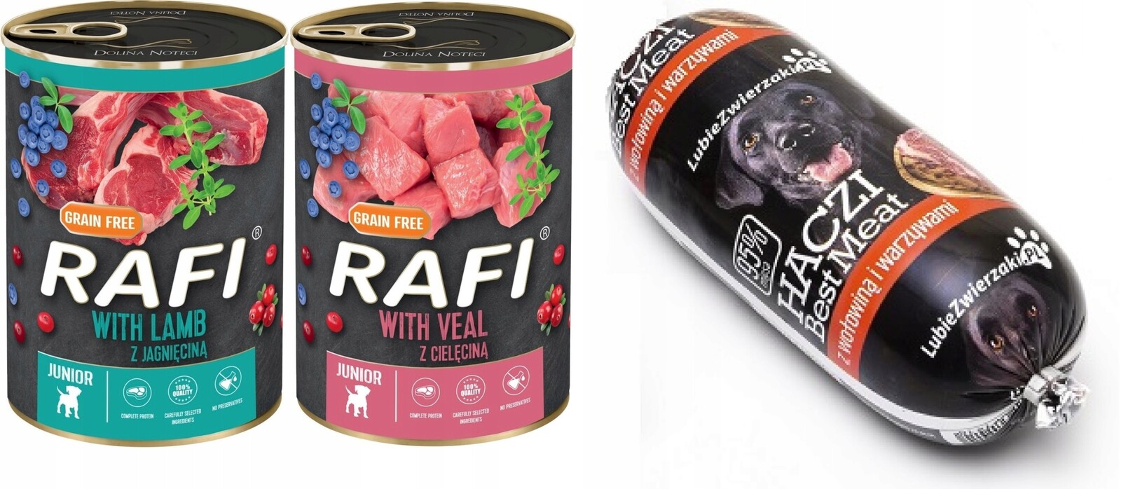 Krmivo pro psy Rafi Junior mix chutí 400 g 16 kusů tyčinka Haczi