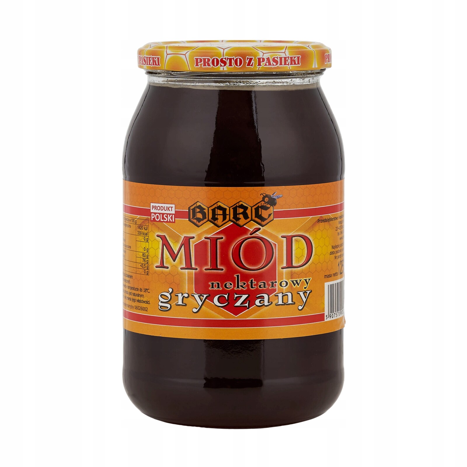 Pohankový med polský přírodní 1250 g intenzivní nektarový med Barć