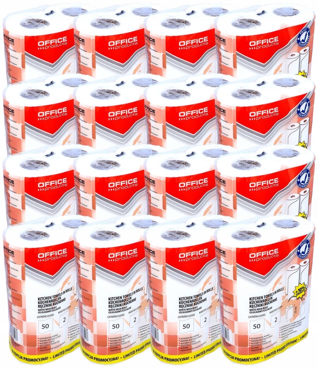 Kuchyňský ručník 2-vrstvý bílý Office Products 16 x 2 role (16 x 9,25 m)