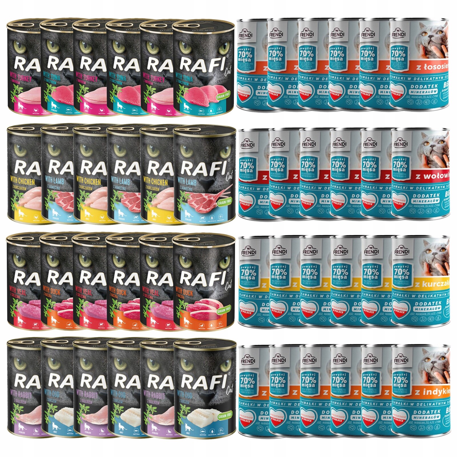 Rafi Cat Frendi Krmivo mokré pro kočky mix chutí 48 x 400 g plnohodnotné