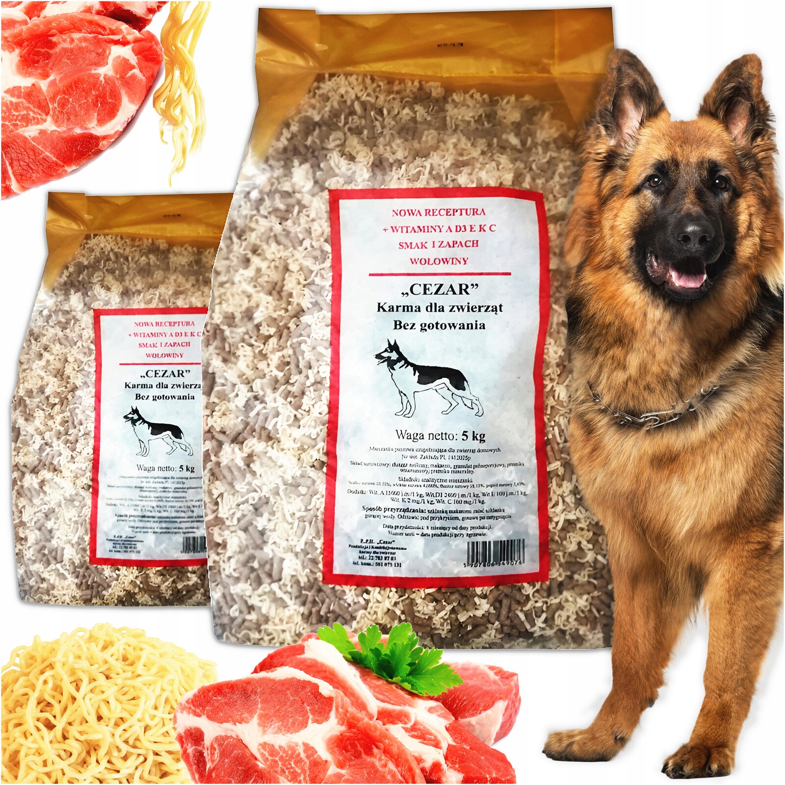 Instantní těstoviny pro psa bez vaření vitamínů Caesar 10 kg Set