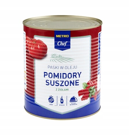 Metro Chef Rajčata sušené proužky v oleji s bylinkami 2,8 kg