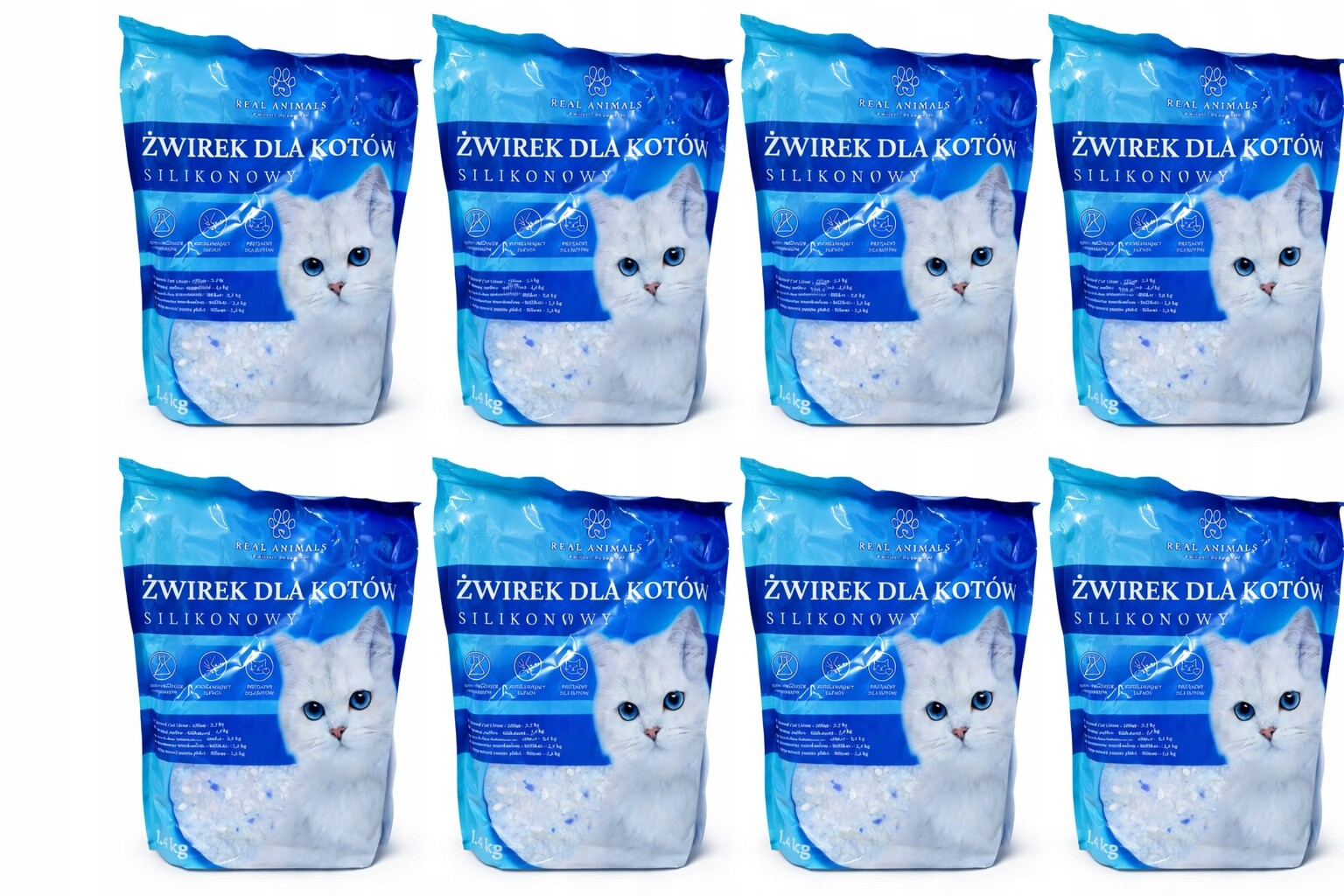 Silikonové Stelivo Pro Kočky nehrudkující, bezprašné, výkonné, 8 ks x 3,7 l