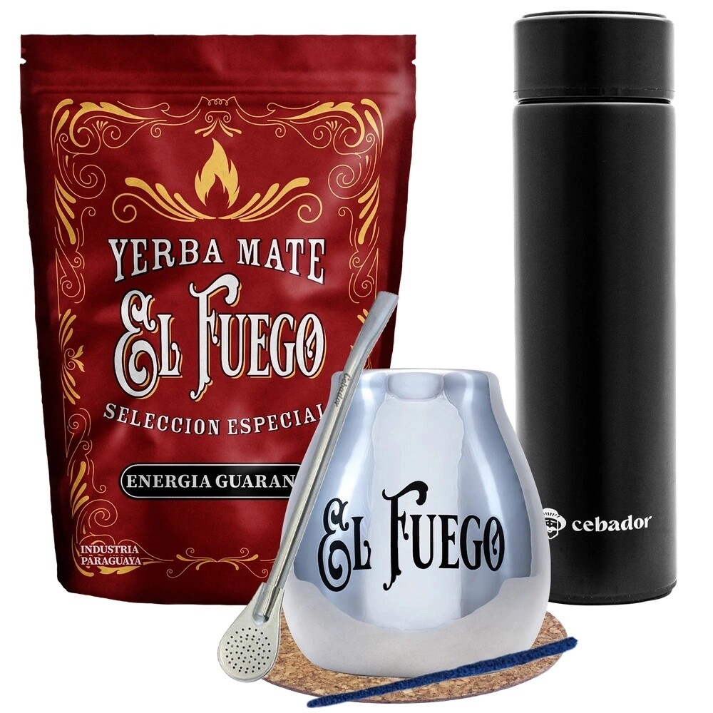 Sada Yerba Mate El Fuego Energia Termoska Led Tykev a Bombilla 500g 0,5kg