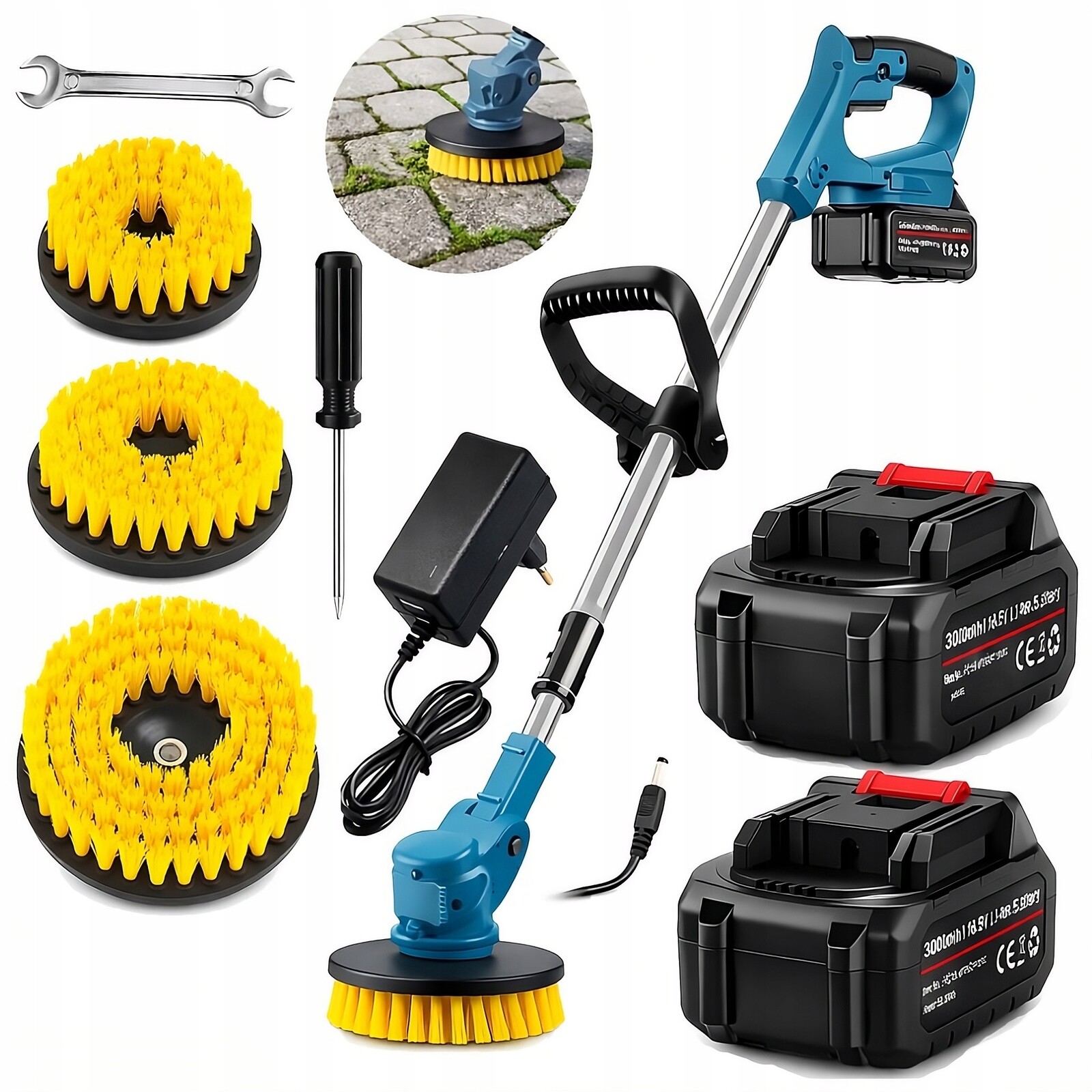 Bezořechový Elektrický Kartáč Na Kostku Domu Akumulátorový 2X Aku 3X