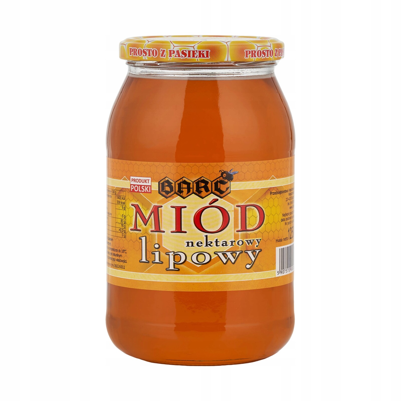 Lipový med polský 1250 g 0,9 L přírodní med přímo od včelaře