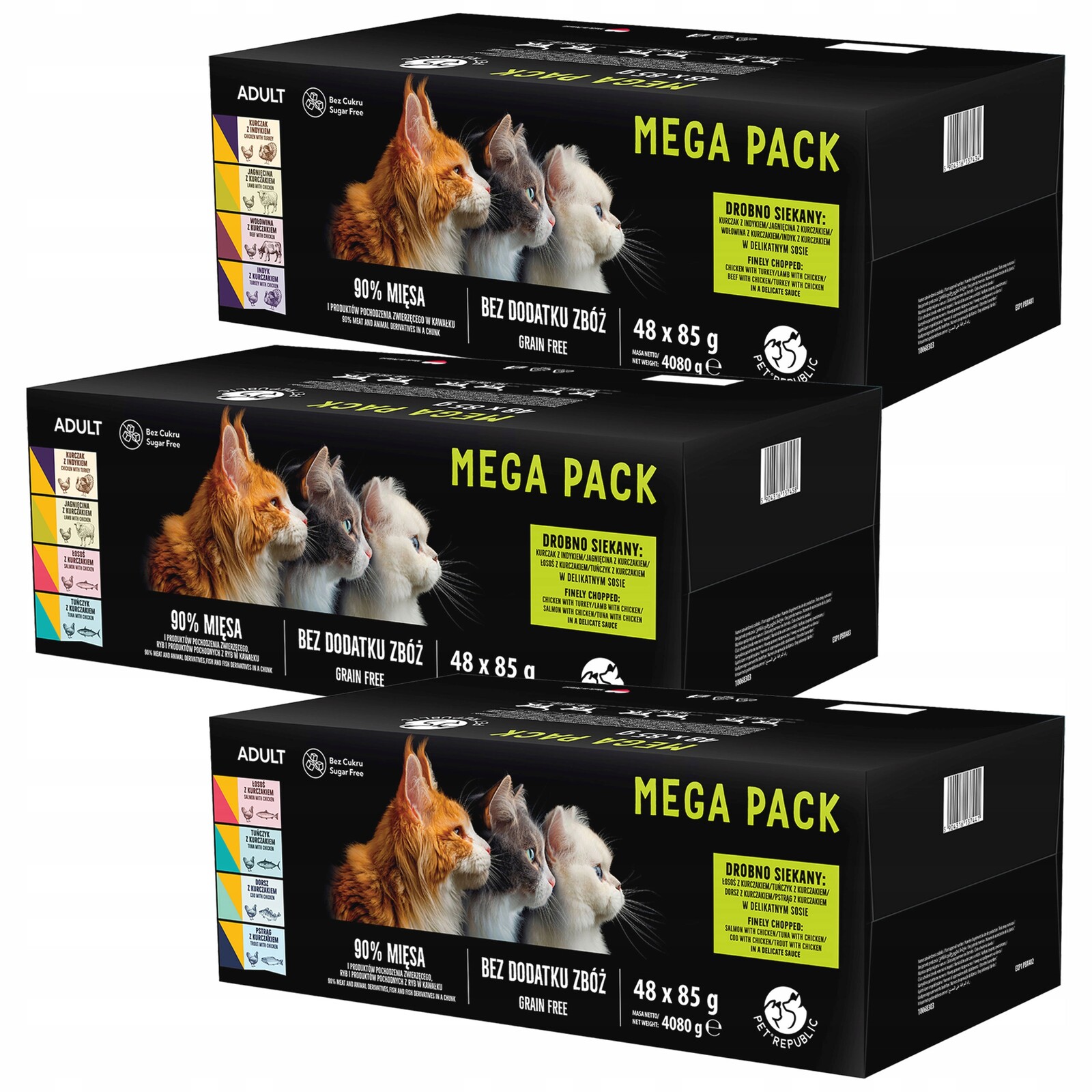 Pet Republic Kapsička krmivo mokré pro kočky mix chutí 144 x 85 g