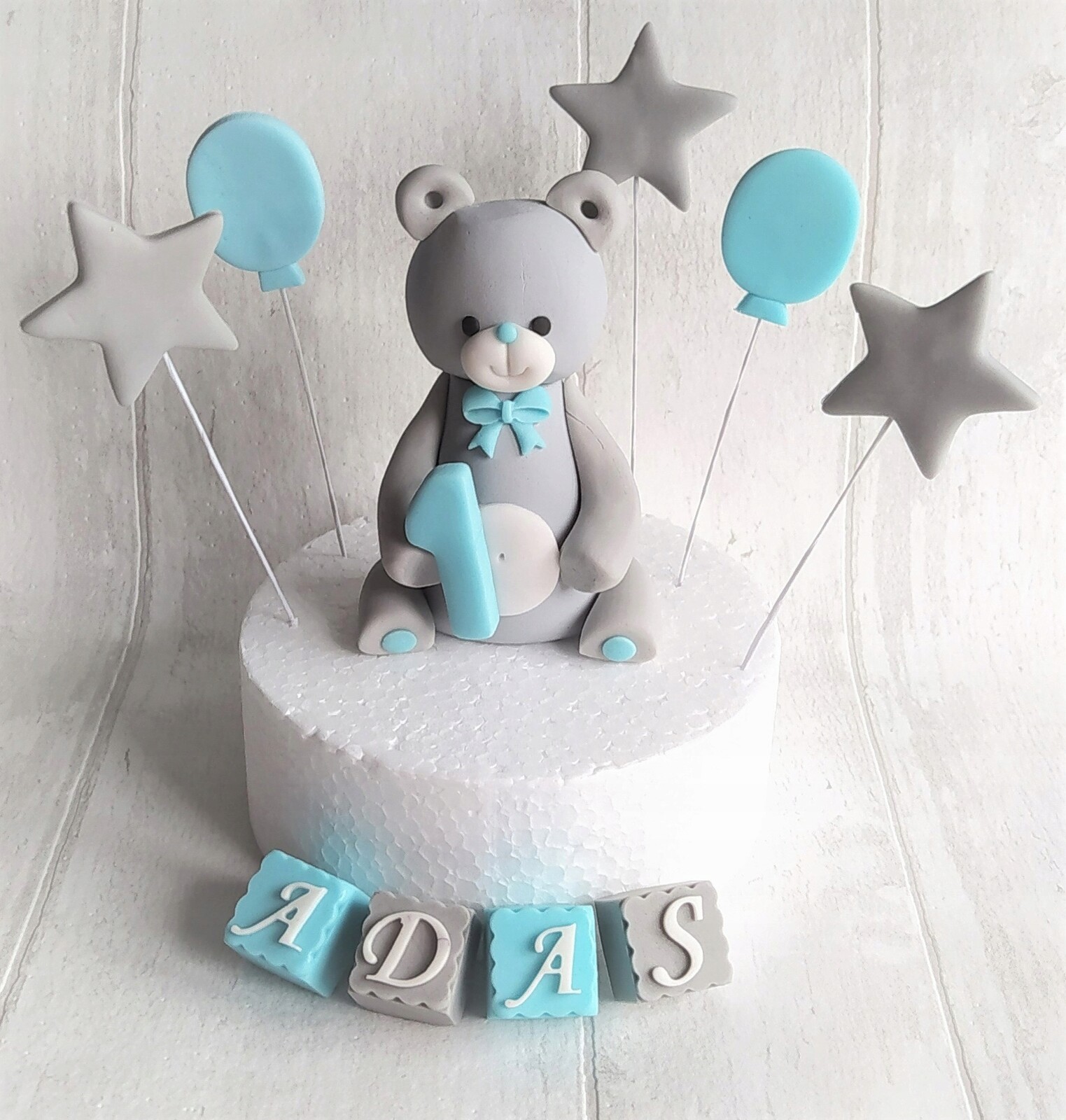 Medvídek figurka Dekorace z cukrové hmoty na rok pro chlapce