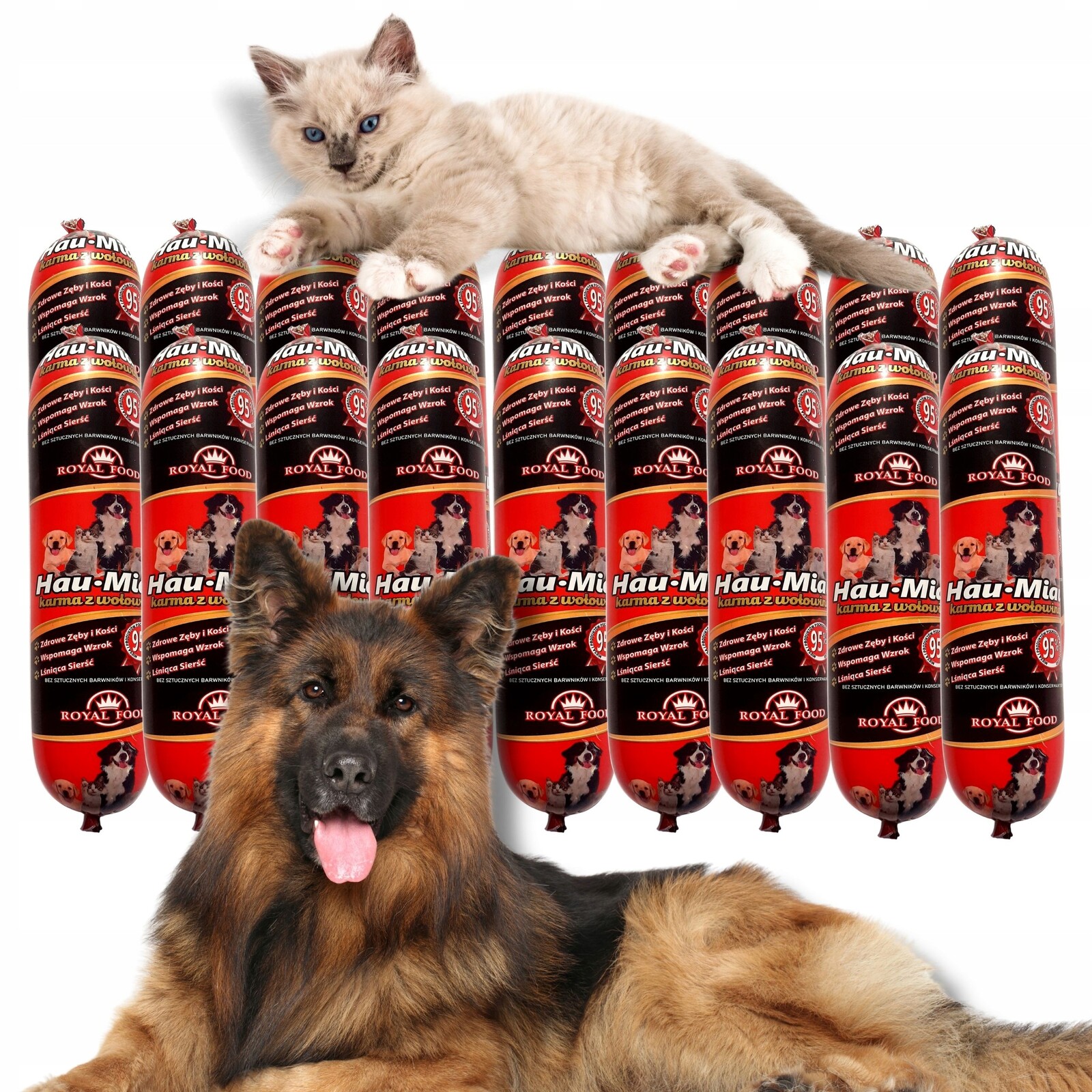 Vlhké Krmivo pro psa Hovězí tyčinka 95% hovězího masa 900g sada 18 kusů