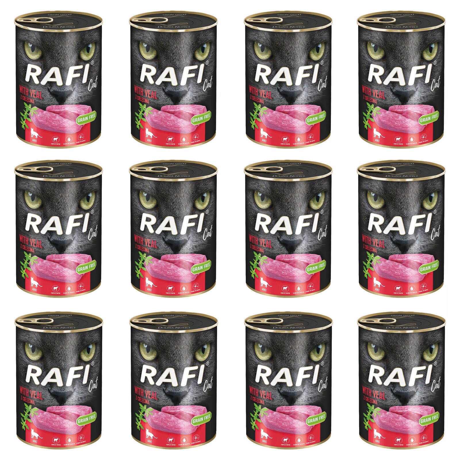 Rafi Cat Dolina Noteci Krmivo pro kočky Telecí 12x400g