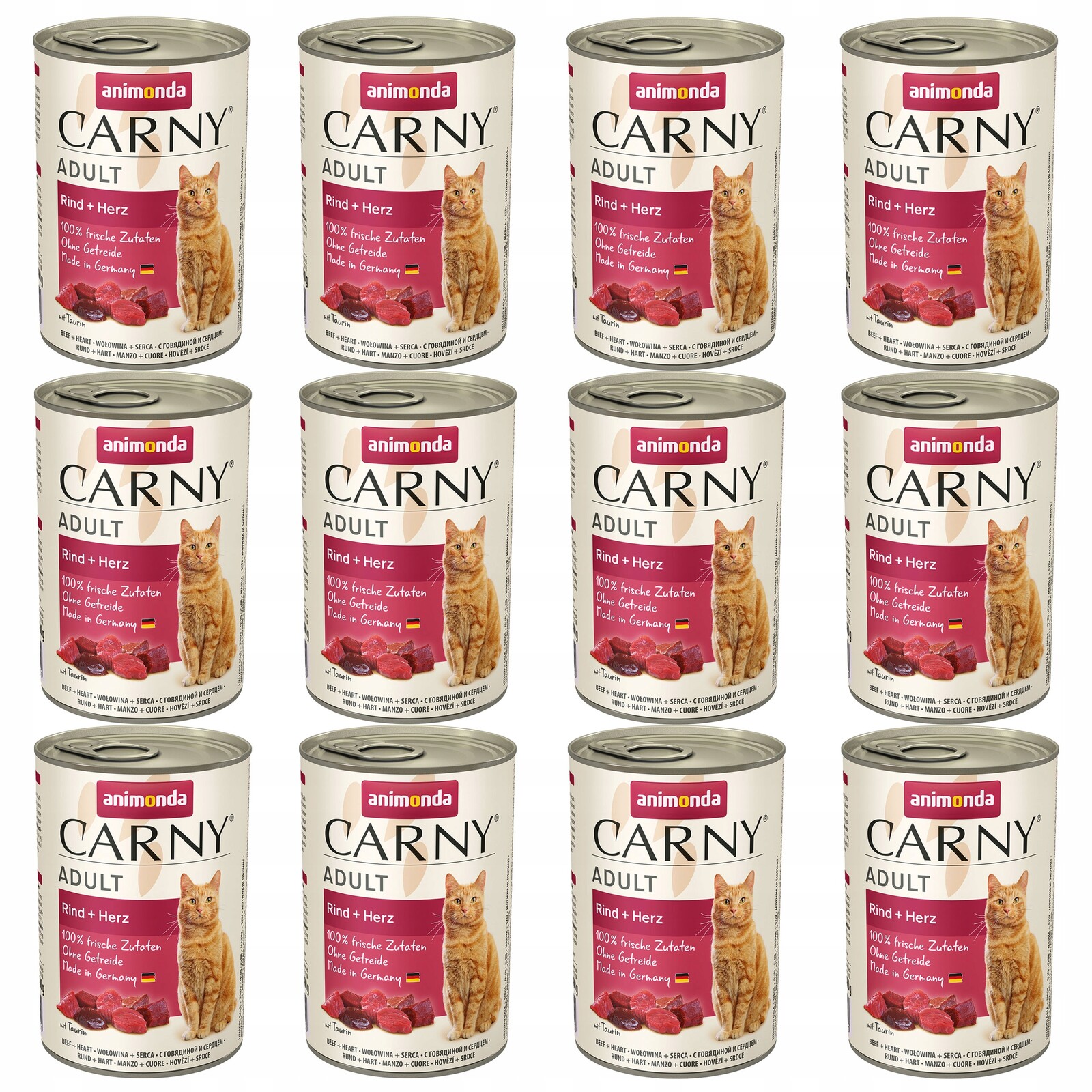 Animonda Carny krmivo pro kočky Hovězí maso se srdíčky 12 x 400 g