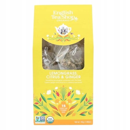 English Tea – Lemongrass, Citrus & Ginger – 15 pyramidek