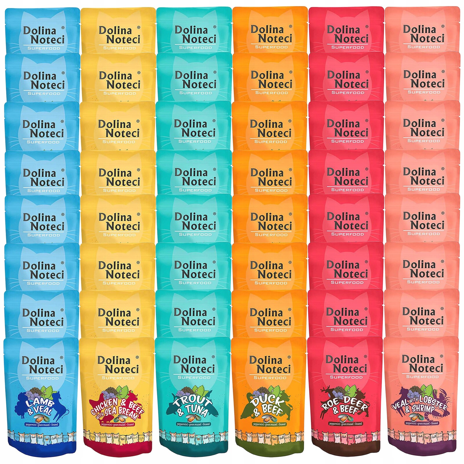 Dolina Noteci Superfood krmivo pro kočky mix chutí 48 x 85 g bez obilovin