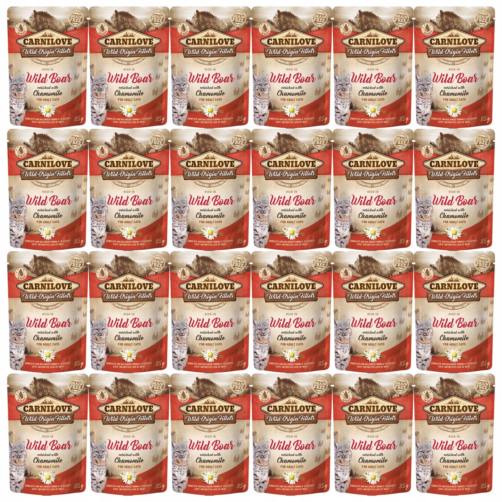 Carnilove Cat Pouch Divoký heřmánek mokré krmivo pro kočky 24 x 85 g bez obilovin