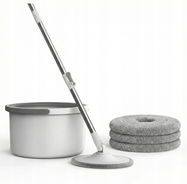 Rotační mop se systémem separace vody – dvoukomorový set s mikrovláknem