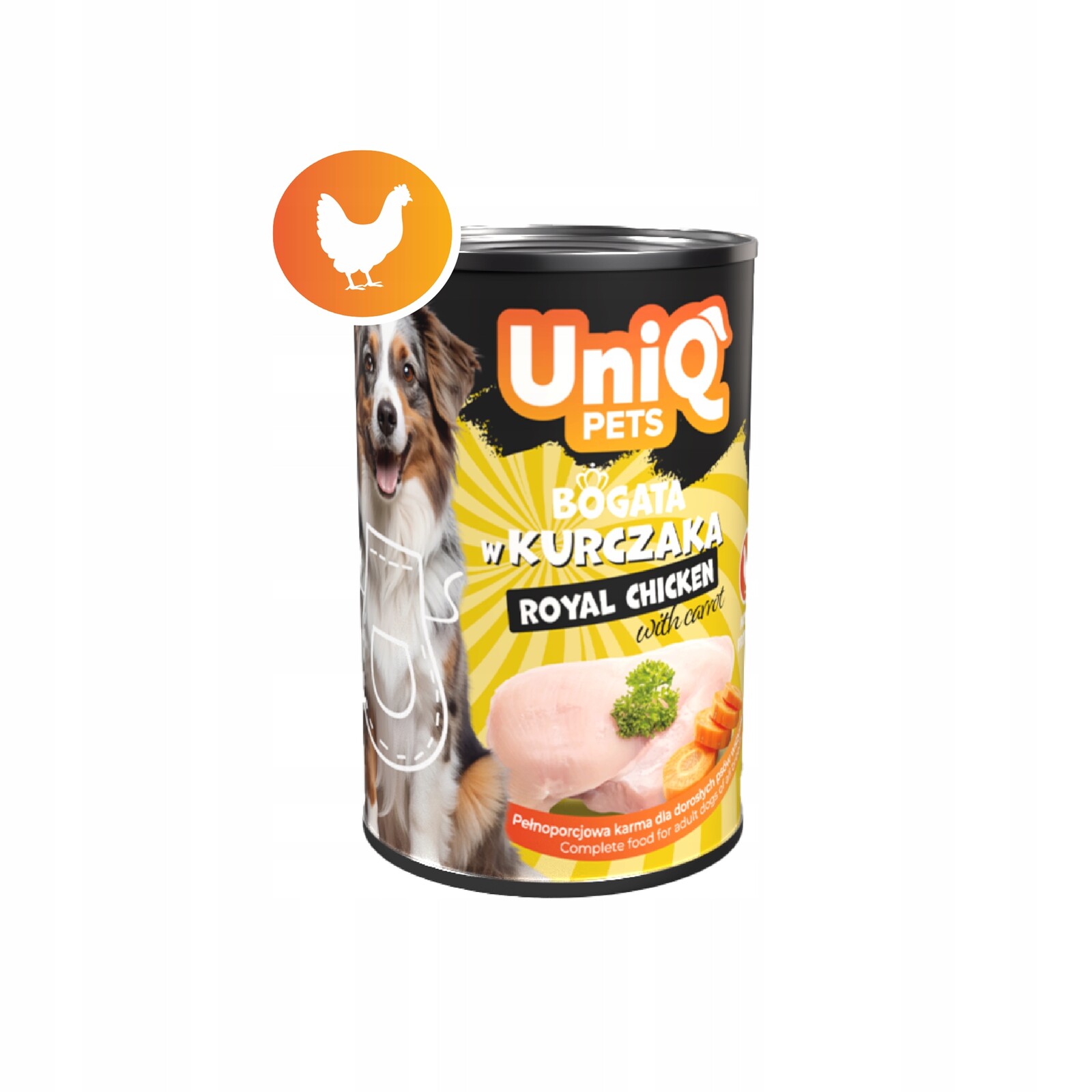 UniQ Pets Bohaté na kuřecí maso 375 g Paštika Pate Vlhké Krmivo Pro Psa Chicken