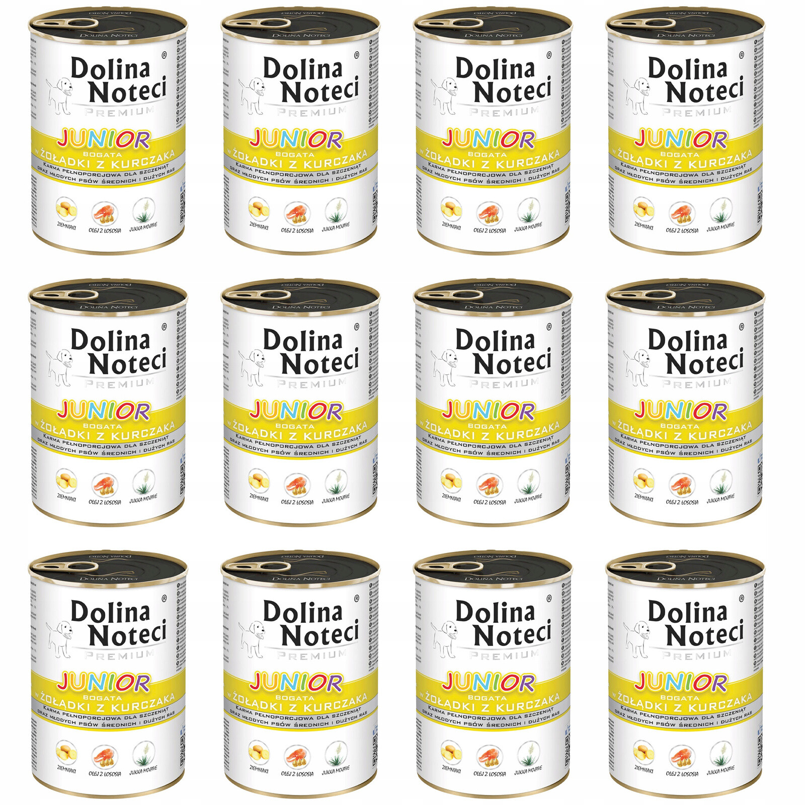 Dolina Noteci Junior Krmivo mokré pro štěňata Žaludky Kuře 12 x 400 g