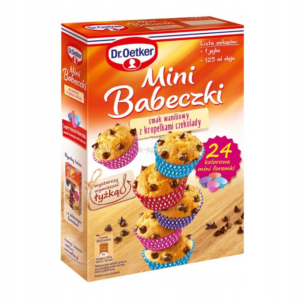 Dr.Oetker Mini Bábovky s vanilkovou příchutí a čokoládovými kapkami 250 g