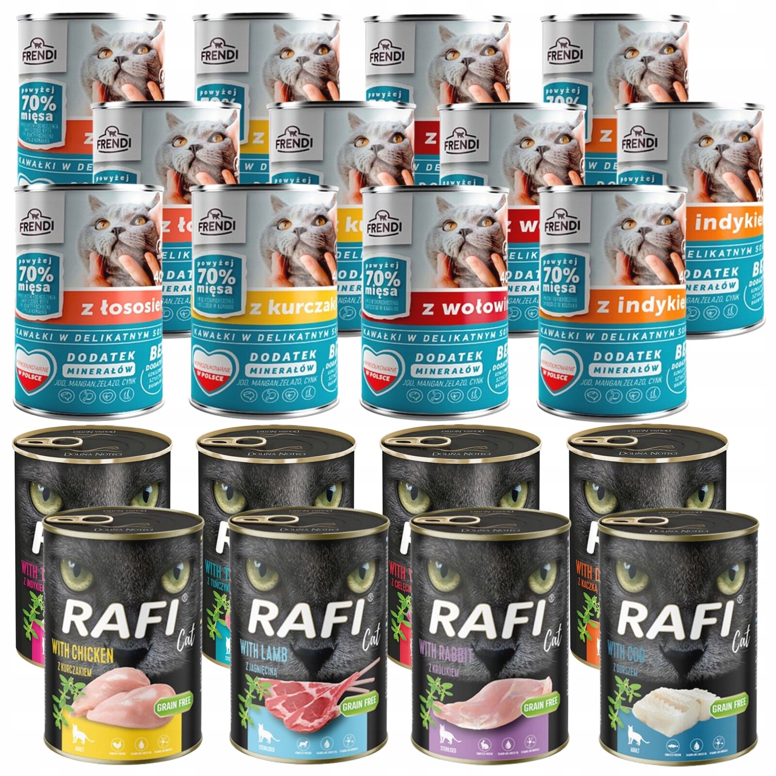 Rafi Cat Frendi Krmivo mokré pro kočky mix chutí 20 x 400 g plnohodnotné