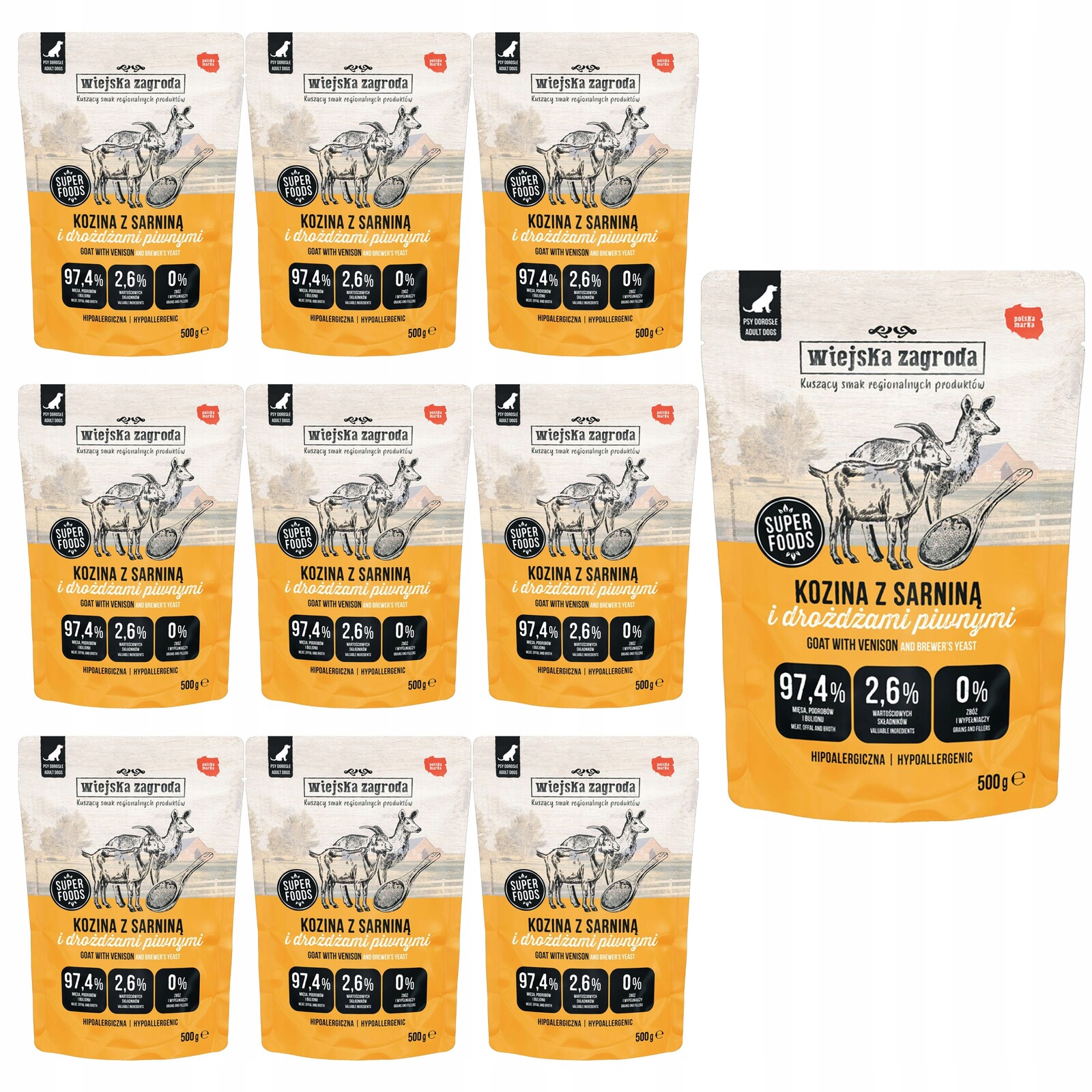 Wiejska Zagroda krmivo pro psa Kozina se srnkou 10 x 500 g