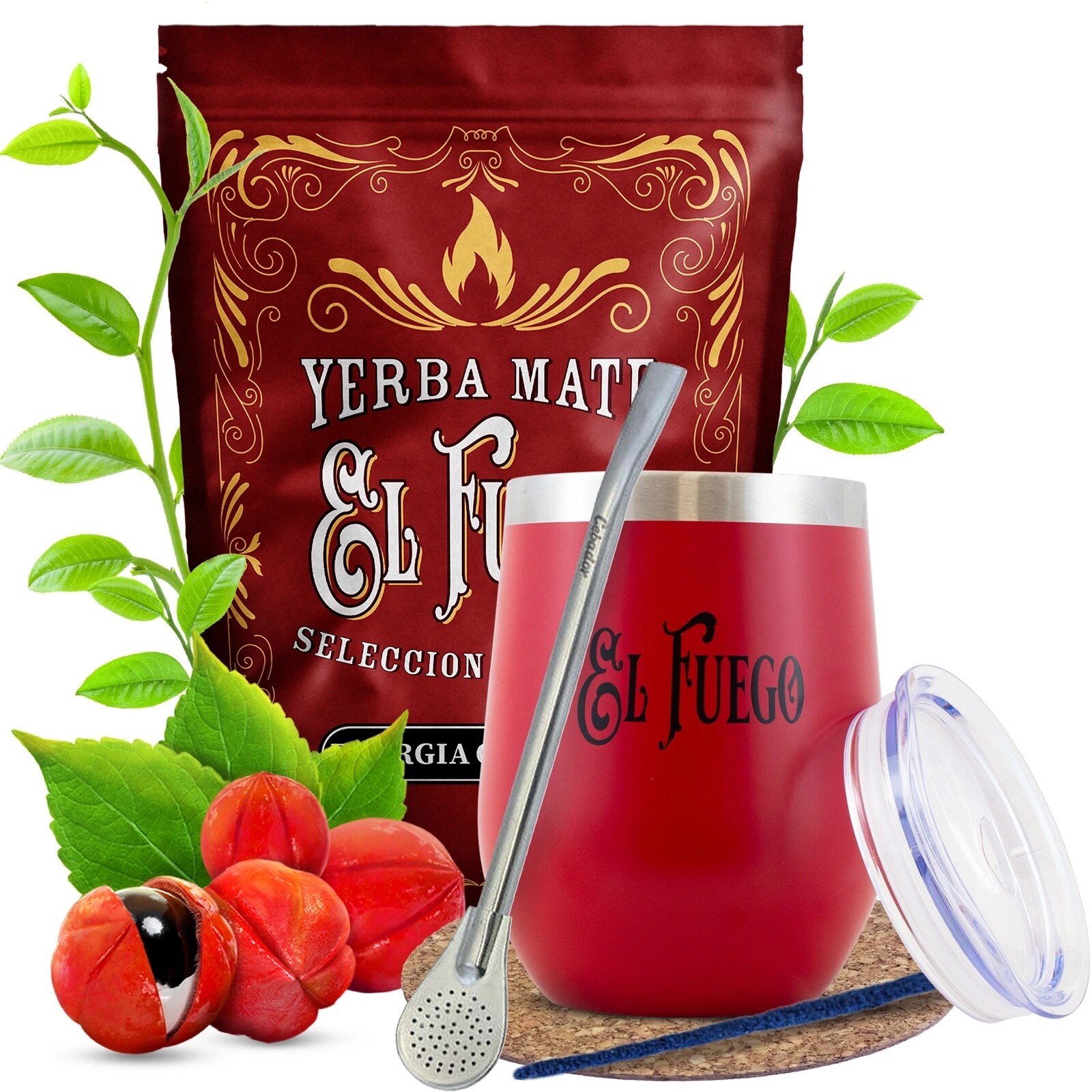 Sada Yerba Mate El Fuego Energia Guarana 500 g Termální Matero TermoLid