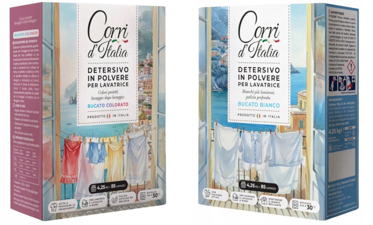 Sada 2 x Prací prášek Corri d'Italia bílá barva 4,25 kg