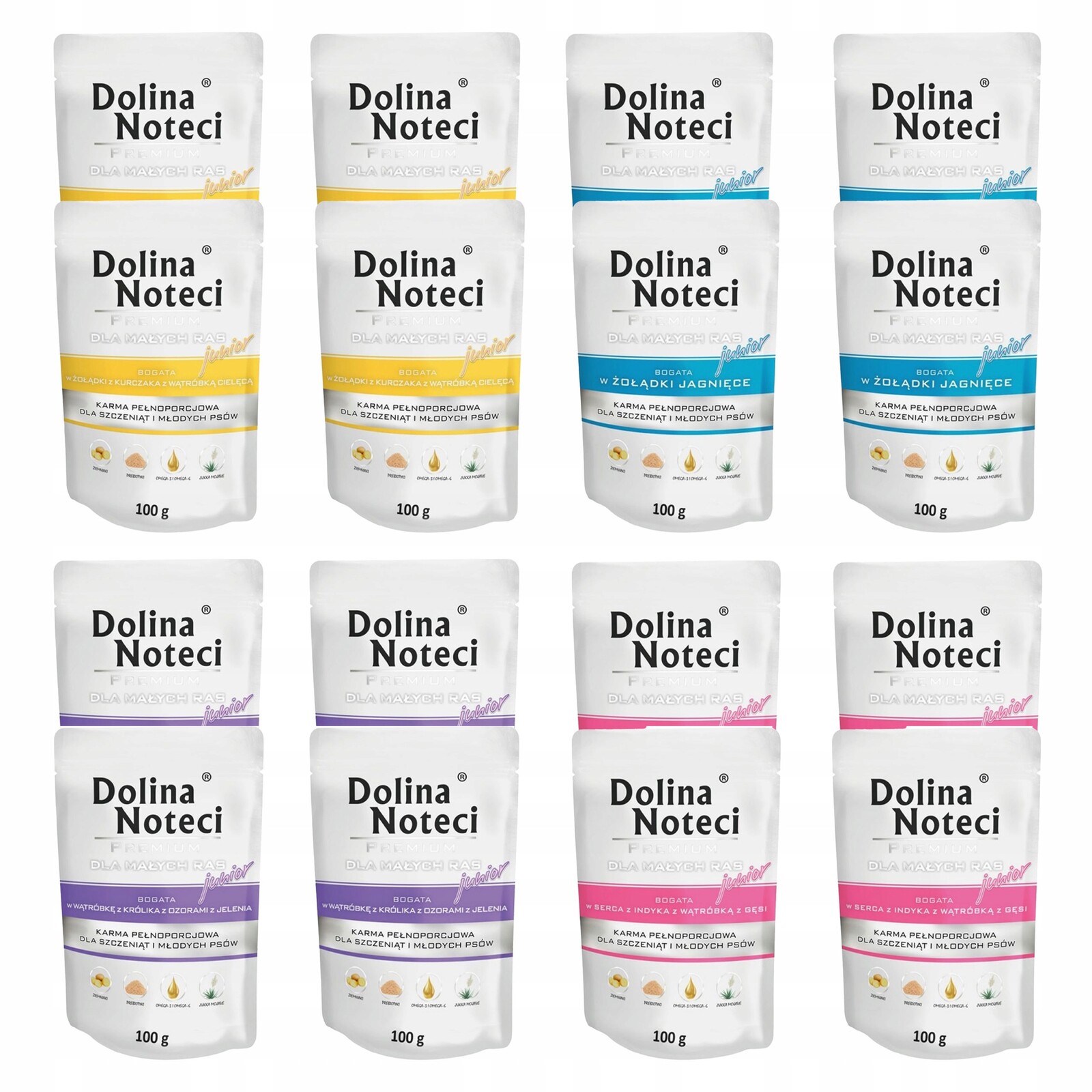 Dolina Noteci Premium Junior Krmivo mokré štěně Mix Chutí 16 x 100 g