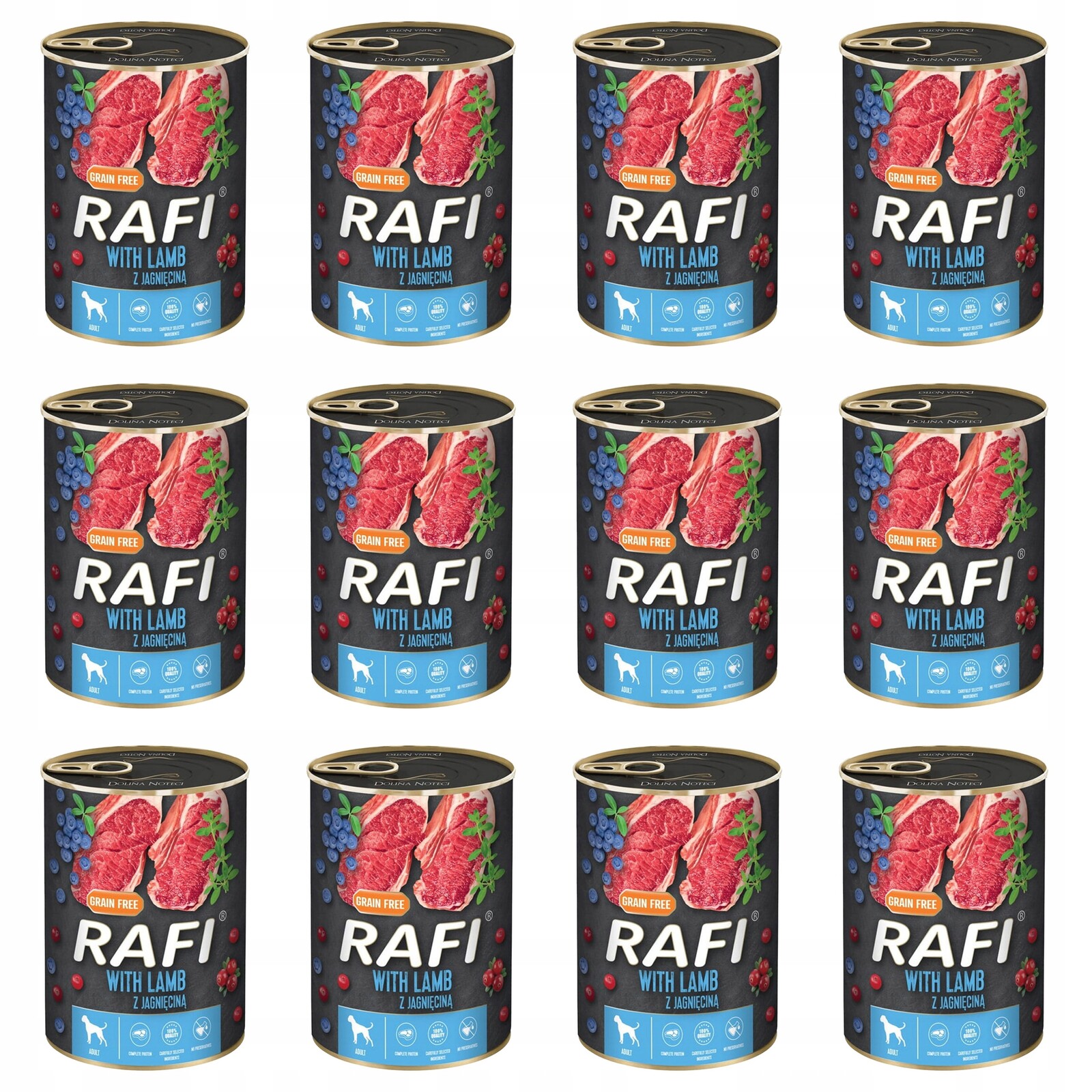 Dolina Noteci Rafi Krmivo mokré pro psa Jehněčí 12 x 400 g