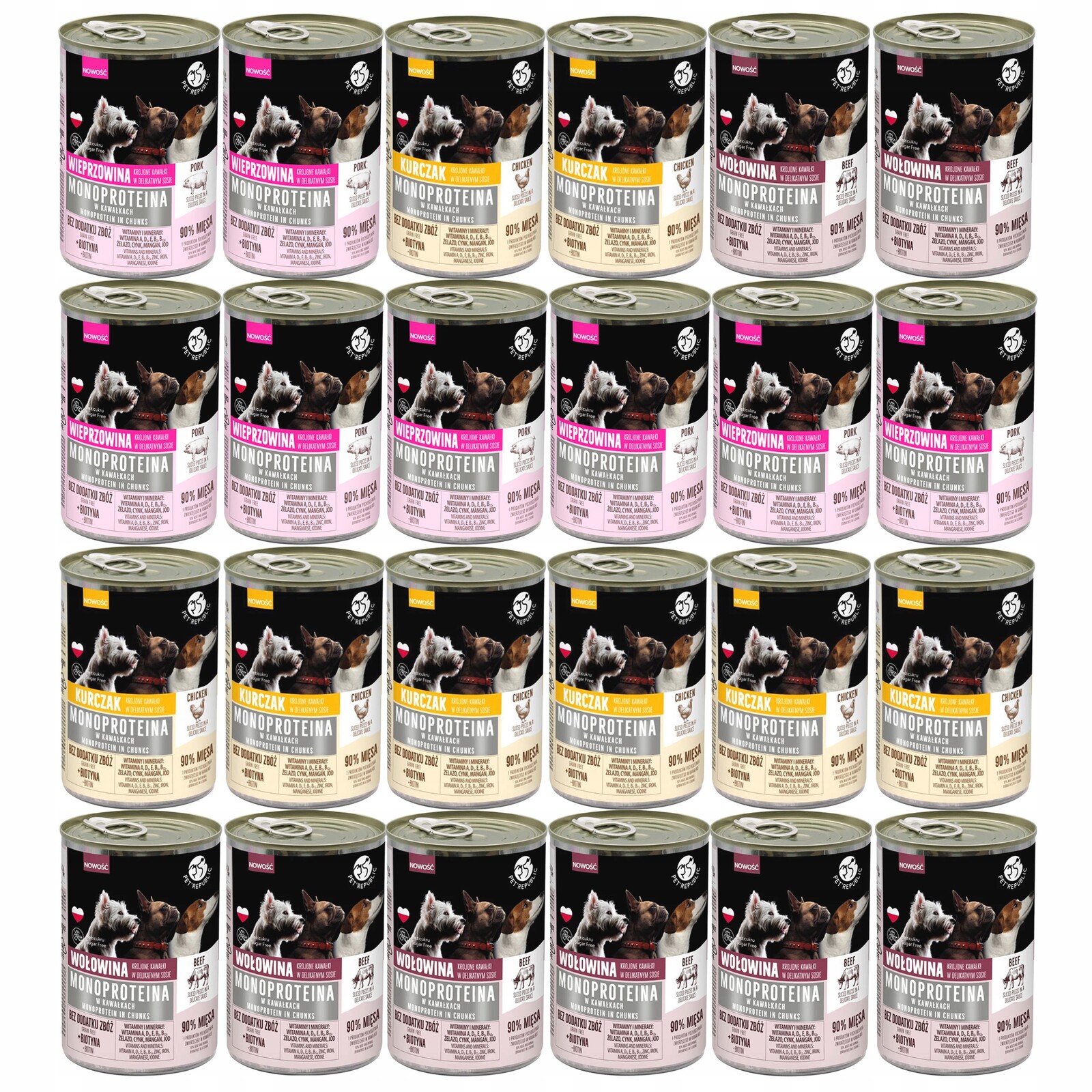 Pet Republic Mono Protein Mix Chutí krmivo pro psy mokré 24 x 400 g