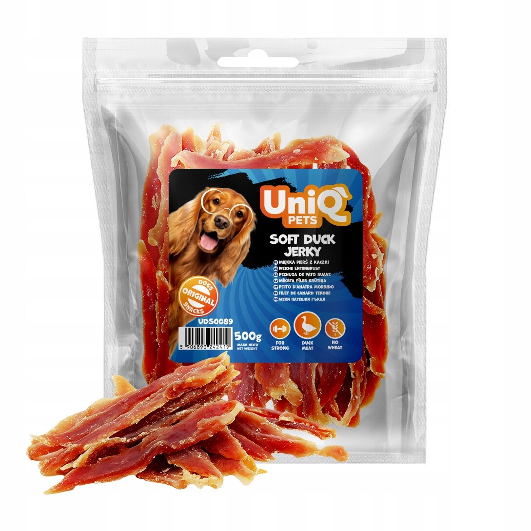 UniQ Pets Měkká kachní prsa 500 g – Přírodní Psí Pamlsek
