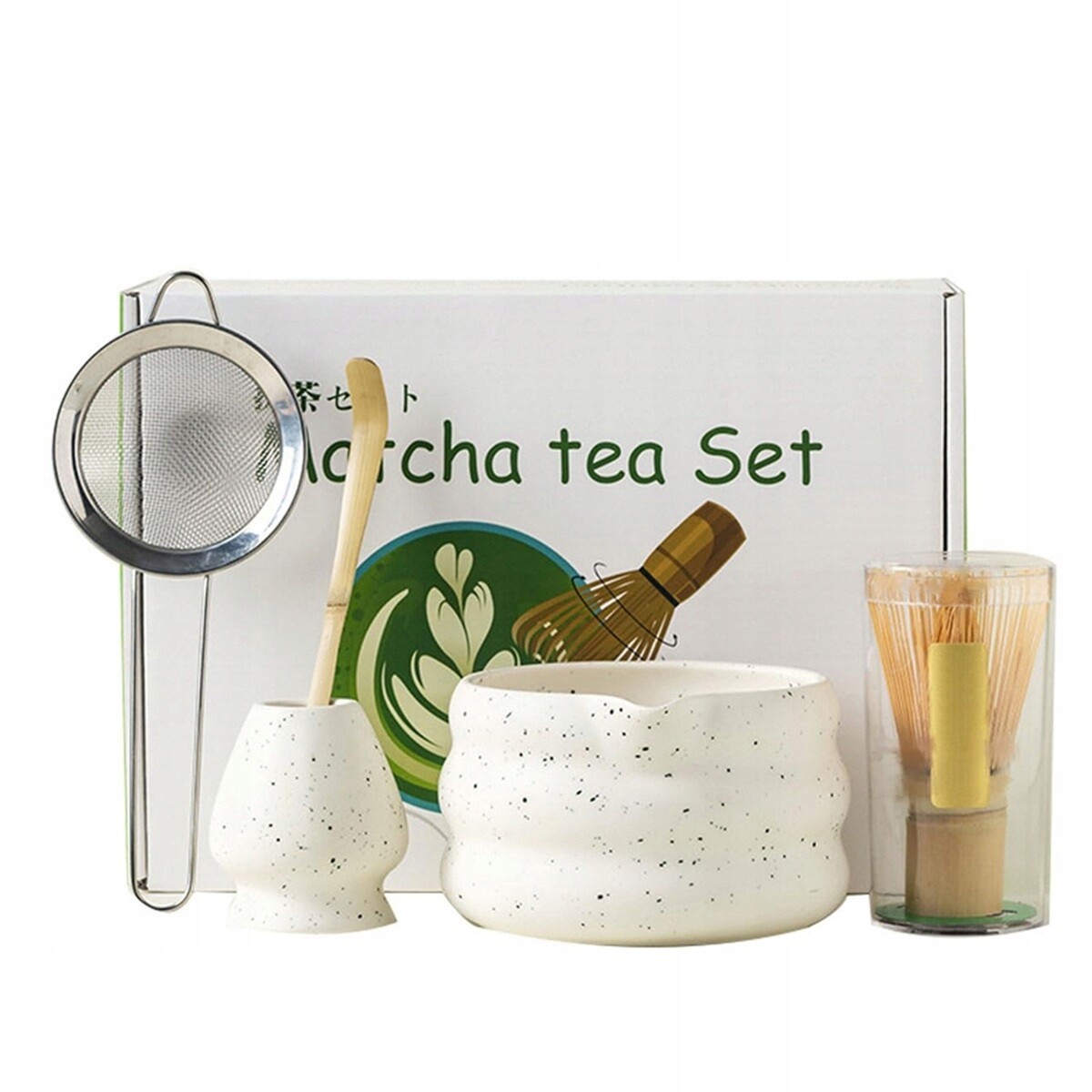 Sada na matcha s miskou a bambusovou šlehací metlou pro čajový obřad