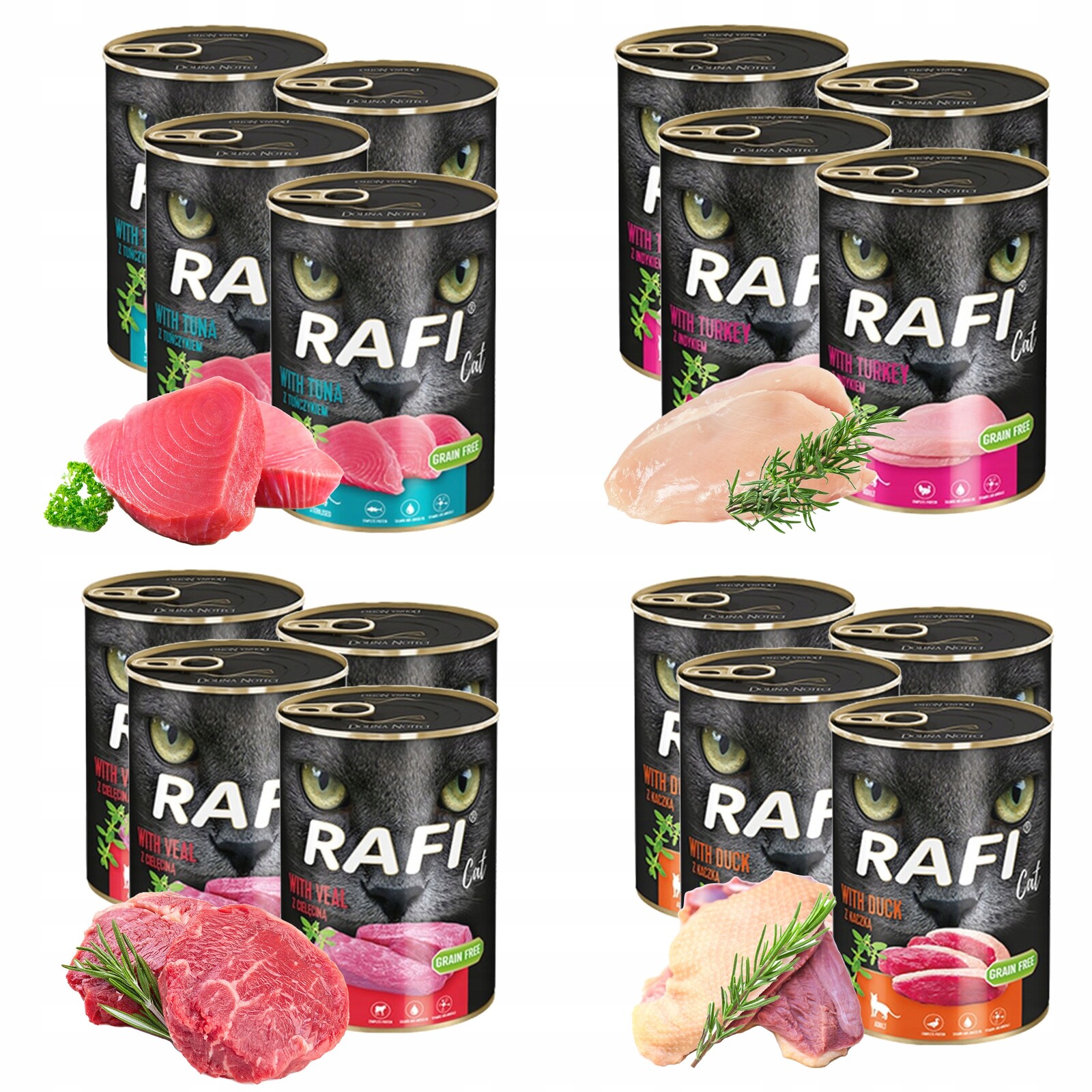 Dolina Noteci Krmivo pro kočky Rafi Cat MIX 16 x 400 g