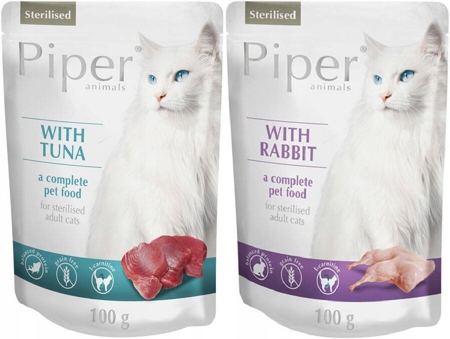 Krmivo pro kočky mokrý kapsička Piper Dolina Noteci tuňák králík 100 g x 20 g